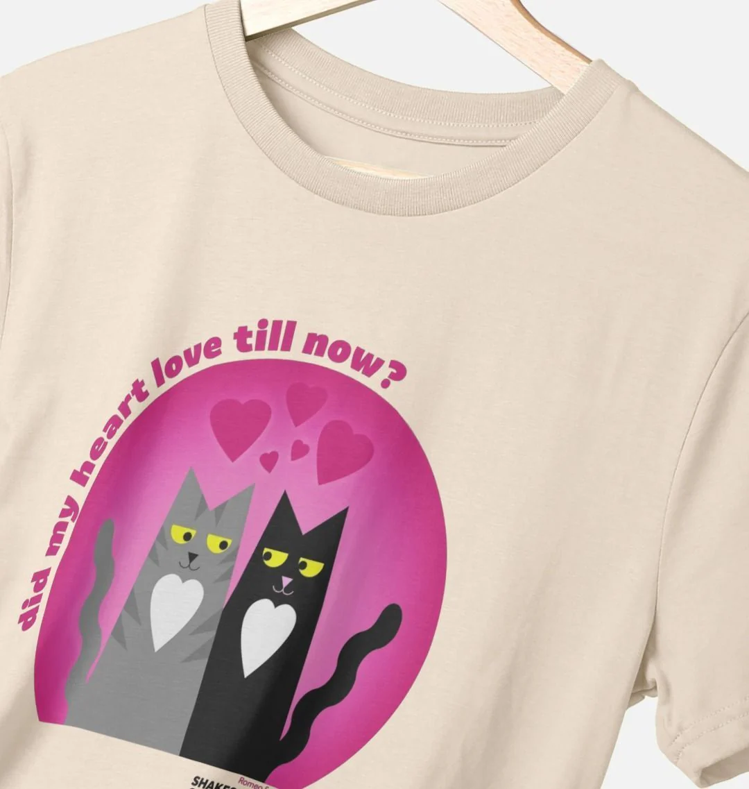 Romeo & Juliet Organic T-shirt (Love Cats) - Image 3