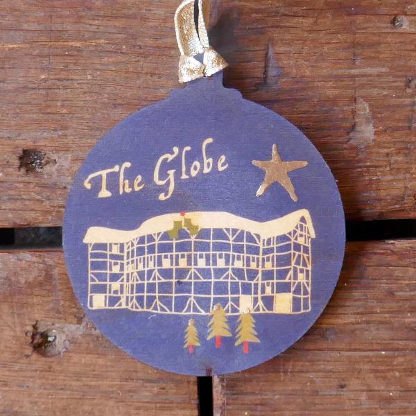 Shakespeare's Globe Wooden Decoration (Blue) - Image 3
